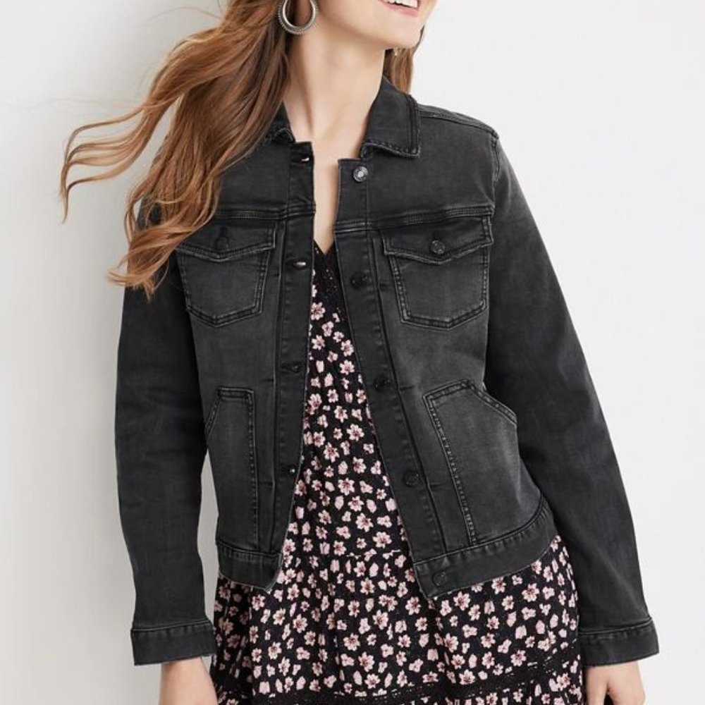 NWT Maurices Black Denim Jacket